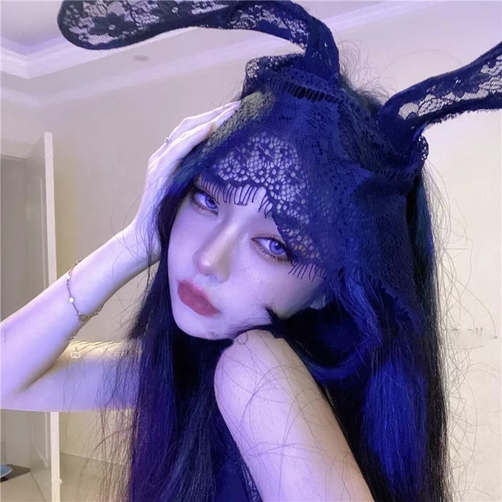 NEW Halloween Costume Hair Lace Bunny Ears Headband - Picture 6 of 7